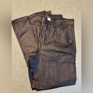 VENUS Black Faux Leather Pants